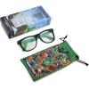 imageMinecraft Blue Light Blocking Glasses with Pouch Computer Glasses and Video Gaming Eyewear ProtectionGreenBlack