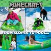 imageOfficially Licensed Minecraft Inflatable Creeper Snow Sled for Kids  DurableEasy to Inflate  Large 48quot