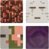 imageJINX Minecraft Nether Collectible 4Button Set 15quot Square Block Ghast Zombie Pigman Portal