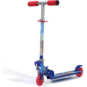 image2 Wheel Kick Scooter with Light Up Wheels  Foldable NonSlip Deck Comfortable ampamp Smooth RideSonic the Hedgehog