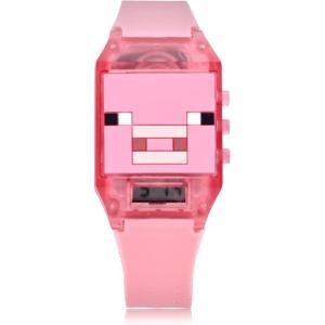 imageAccutime Microsoft Minecraft Kids Digital Watch  LED Flashing Light LCD Display Kids Girls Watch Silicone Strap in Pink Model Min4031AZ