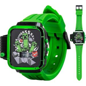 imageAccutime Minecraft Creeper Merch  Kids Digital Watch with LED Flashlight Light Show and Green Creeper Design  Officially Licensed Minecraft Toy Watch for Boys and Girls Ages 3