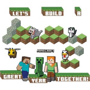 imageEureka Minecraft Building A Great Year Classroom Bulletin Board Set for Teachers 33 Pieces