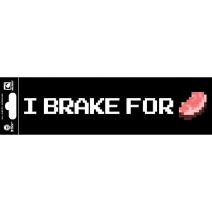 imageJINX Minecraft I Brake for Porkchop Bumper Sticker Black 10x3