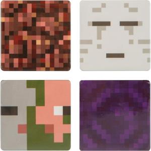 imageJINX Minecraft Nether Collectible 4Button Set 15quot Square Block Ghast Zombie Pigman Portal