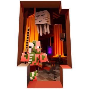imageJINX Minecraft The Nether Removeable Wall Cling Decal Sticker for Kids Room