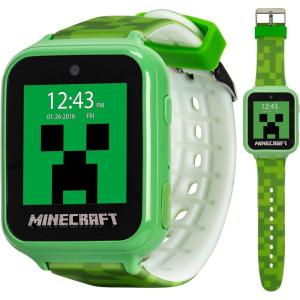 imageMinecraft Kids LED Smartwatch with 10 Creeper and Mob Watch Faces Step Counter Selfie Camera Video Recorder Voice Recorder Timer Fun Games Calculator and Wallpapers  Fits Wrists 55quot80quot