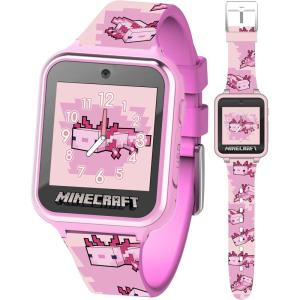 imageMinecraft Kids Smartwatch  Pink Axolotl Design 10 Watch Faces Step Counter Selfie Camera Calculator Games Voice Recorder Alarm ampamp Timer Printed Silicone Straps  Fits Wrists 55quot80quot