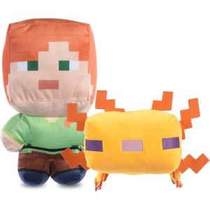 imageMinecraft for Pets 9quot Alex Figure Plush Squeak Toy for Dogs  Officially Licensed Mojang Studios Pet Products  Alex Miner Plush Dog Toy with Squeaky Gifts for Kids Who Love Video GamesGold Axolotl Plush  Alex