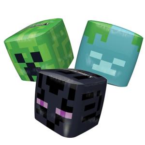 imagePLAYVIEW BRANDS Officially Licensed Minecraft Hostile Mob Head Beach Cubes Pack of 3 16quot Durable Pool Balls CreeperEndermanDrowned