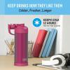 imageTHERMOS FUNTAINER 16 Ounce Stainless Steel Vacuum Insulated Bottle with Wide Spout Lid MINECRAFTDark Pink