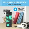 imageTHERMOS FUNTAINER 16 Ounce Stainless Steel Vacuum Insulated Bottle with Wide Spout Lid MINECRAFTGalaxy Green