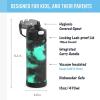 imageTHERMOS FUNTAINER 16 Ounce Stainless Steel Vacuum Insulated Bottle with Wide Spout Lid MINECRAFTGalaxy Green
