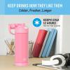 imageTHERMOS FUNTAINER 16 Ounce Stainless Steel Vacuum Insulated Bottle with Wide Spout Lid MINECRAFTPink