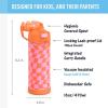 imageTHERMOS FUNTAINER 16 Ounce Stainless Steel Vacuum Insulated Bottle with Wide Spout Lid MINECRAFTWavy Checkers Orange
