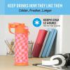 imageTHERMOS FUNTAINER 16 Ounce Stainless Steel Vacuum Insulated Bottle with Wide Spout Lid MINECRAFTWavy Checkers Orange