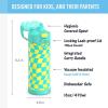 imageTHERMOS FUNTAINER 16 Ounce Stainless Steel Vacuum Insulated Bottle with Wide Spout Lid MINECRAFTWavy Checkers Teal