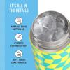 imageTHERMOS FUNTAINER 16 Ounce Stainless Steel Vacuum Insulated Bottle with Wide Spout Lid MINECRAFTWavy Checkers Teal