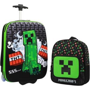 imageBioworld Minecraft Creeper 2Pack Carry On Luggage SetMinecraft Creeper Green 2pack