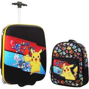 imageBioworld Minecraft Creeper 2Pack Carry On Luggage SetPokemon Stripes Black 2pack