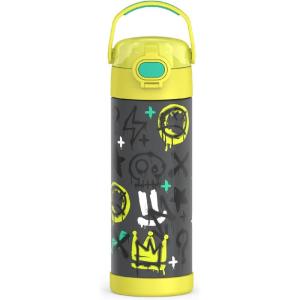 imageTHERMOS FUNTAINER 16 Ounce Stainless Steel Vacuum Insulated Bottle with Wide Spout Lid MINECRAFTGraffiti Boy