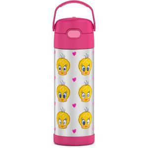 imageTHERMOS FUNTAINER 16 Ounce Stainless Steel Vacuum Insulated Bottle with Wide Spout Lid MINECRAFTLooney Tunes