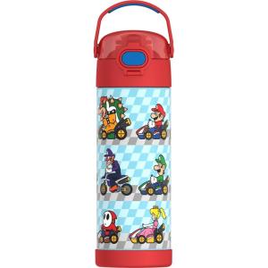 imageTHERMOS FUNTAINER 16 Ounce Stainless Steel Vacuum Insulated Bottle with Wide Spout Lid MINECRAFTMario