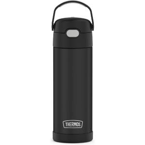 imageTHERMOS FUNTAINER 16 Ounce Stainless Steel Vacuum Insulated Bottle with Wide Spout Lid MINECRAFTMatte Black