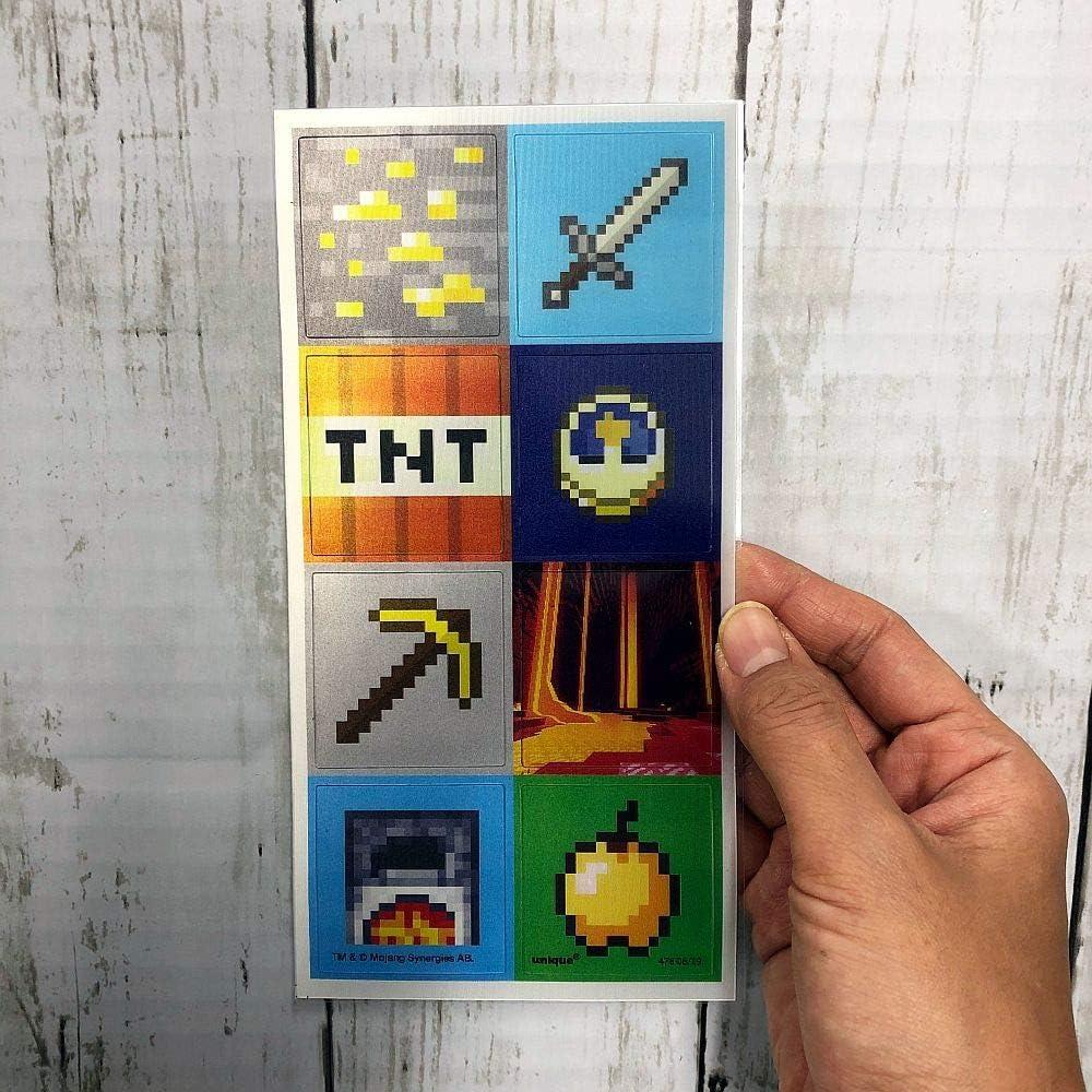 imageMulticolor Lenticular Minecraft 3D Stickers 16 Count  Perfect Gift or Party Favor for Gamers Collectors and Fans