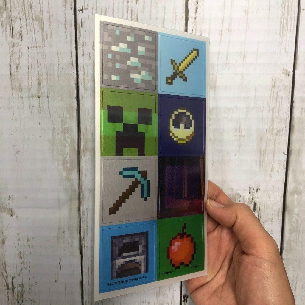 imageMulticolor Lenticular Minecraft 3D Stickers 16 Count  Perfect Gift or Party Favor for Gamers Collectors and Fans