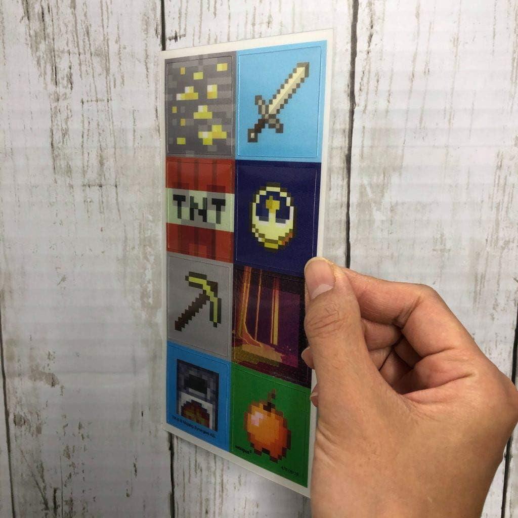 imageMulticolor Lenticular Minecraft 3D Stickers 16 Count  Perfect Gift or Party Favor for Gamers Collectors and Fans