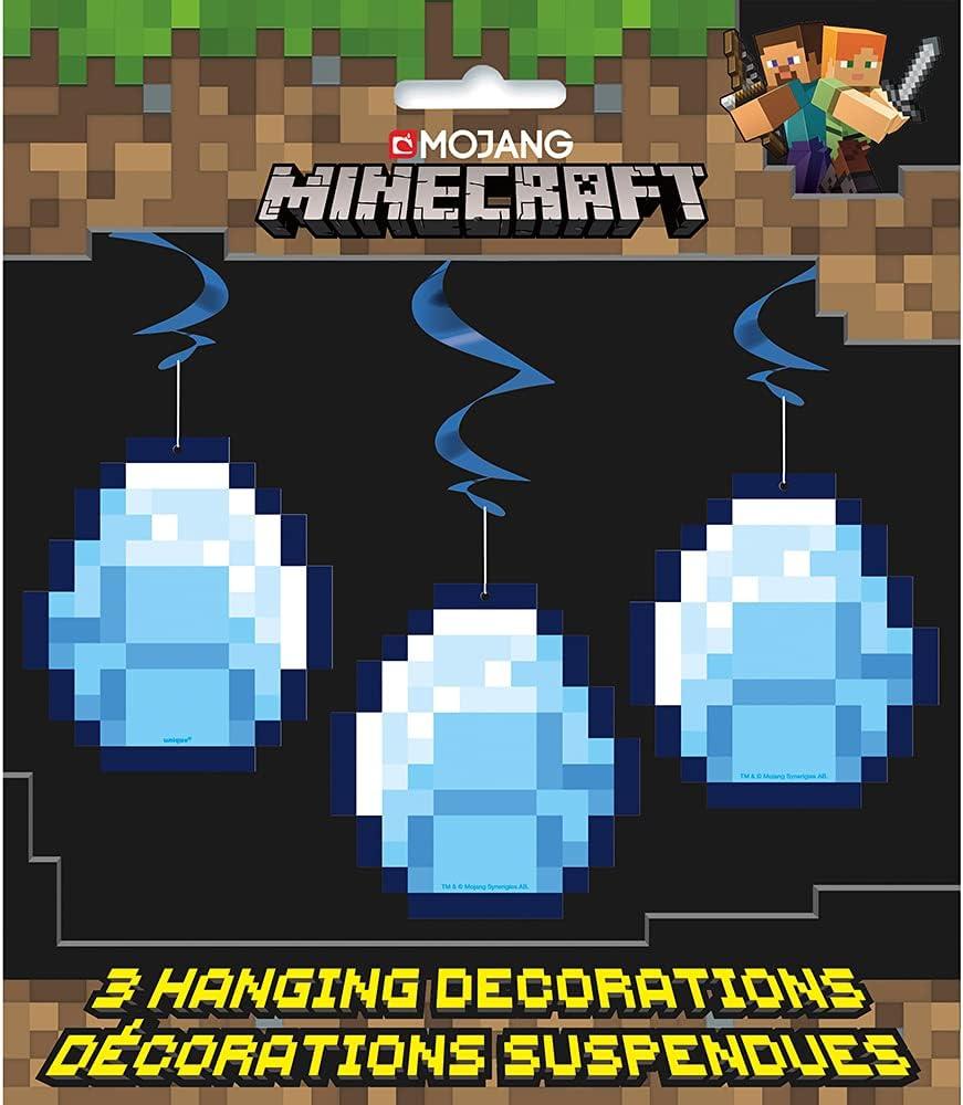 imageMulticolor Minecraft Hanging Swirl Decorations 26quot 3 Count  Exciting ampamp Vibrant Party Decor Perfect for Themed Birthday Parties ampamp Gaming Events