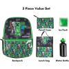 imageBIOWORLD Minecraft 5Piece School Backpack Set Little Big Kid Green One Size