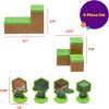 imageDecoSet Mobs Beware Minecraft Cake Topper 6Piece Stackable Cake Decoration Interlocking 3D Blocks With Characters Food Safe Birthday Cake DecorationCake Topper