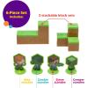 imageDecoSet Mobs Beware Minecraft Cake Topper 6Piece Stackable Cake Decoration Interlocking 3D Blocks With Characters Food Safe Birthday Cake DecorationCake Topper