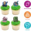 imageDecoSet Mobs Beware Minecraft Cake Topper 6Piece Stackable Cake Decoration Interlocking 3D Blocks With Characters Food Safe Birthday Cake DecorationCupcake Rings