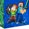 imageHallmark Minecraft Gift Bag Bundle 2 Bags 13quot Large Blue Bag 15quot Extra Large Green for Birthdays Christmas Valentines Day Halloween Kids PartiesBlue  Green  Alex  Steve  Pig  Sheep