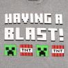 imageMinecraft Birthday Boy Short Sleeve TShirt  Creeper Having a Blast Boys Short Sleeve Tee for Birthday PartiesGrey