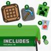 imageMinecraft Party Supplies  Minecraft Birthday Party Supplies  Serves 16 Guests  With Table Cover Plates Napkins Cups and Button