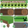 imageUnique Minecraft Birthday Decorations  Bundle with Plates Napkins Tablecloth Banner Balloons Checklist  Party for 16