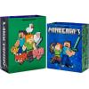 imageHallmark Minecraft Gift Bag Bundle 2 Bags 13quot Large Blue Bag 15quot Extra Large Green for Birthdays Christmas Valentines Day Halloween Kids PartiesBlue  Green  Alex  Steve  Pig  Sheep