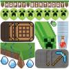 imageMega Minecraft Party Supplies and Decorations Set Minecraft Birthday Party Supplies Serves 16 Guests Includes Plates Banner Table Cover Balloons and More