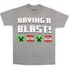 imageMinecraft Birthday Boy Short Sleeve TShirt  Creeper Having a Blast Boys Short Sleeve Tee for Birthday PartiesGrey