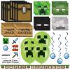 imageMinecraft Party Favors ampamp Decorations Bundle  Officially Licensed Birthday Party Supplies by Unique  Minecraft Invitations Masks Tattoos Loot Bags Banner Balloons ampamp Hanging Swirls