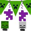 imageMulticolor Minecraft Decorating Kit 5 Pieces  Exciting ampamp Vibrant Party Decor Perfect for Themed Birthday Parties ampamp Gaming Events