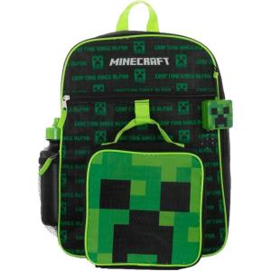 imageBIOWORLD Boys Minecraft Creeper Youth 5 Piece Backpack Set Green One Size