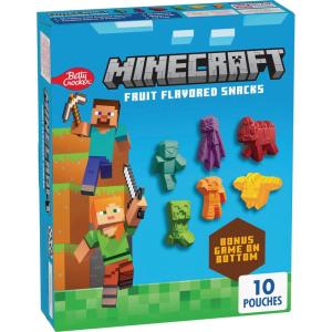 imageBetty Crocker Minecraft Fruit Flavored Kids Snacks Fat Free and Gluten Free Snack 8 oz 10 Pouches10 Count Pack of 1