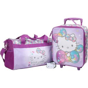 imageBioworld Minecraft Creeper Youth 4Piece Travel Set14 Carryon Duffle Bag and Luggage Tag SetHello Kitty Starshine 3piece