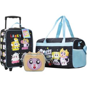 imageBioworld Minecraft Creeper Youth 4Piece Travel Set14 Carryon Duffle Bag and Luggage Tag SetLanky Box Art Black