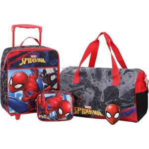 imageBioworld Minecraft Creeper Youth 4Piece Travel Set14 Carryon Duffle Bag and Luggage Tag SetSpiderman  Miles Morales